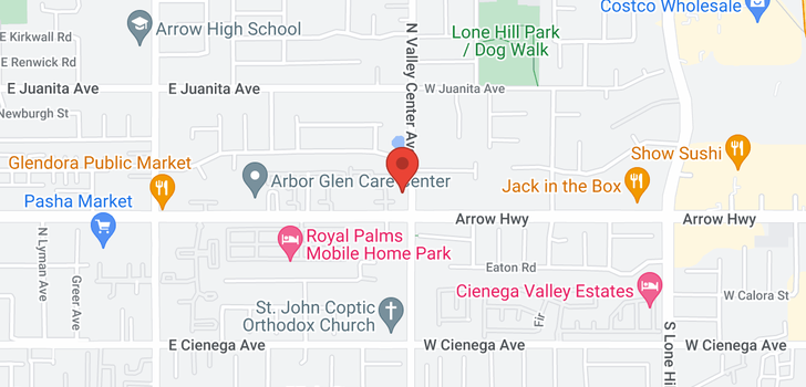 map of 1749 S Valley Center Glendora, CA 91740